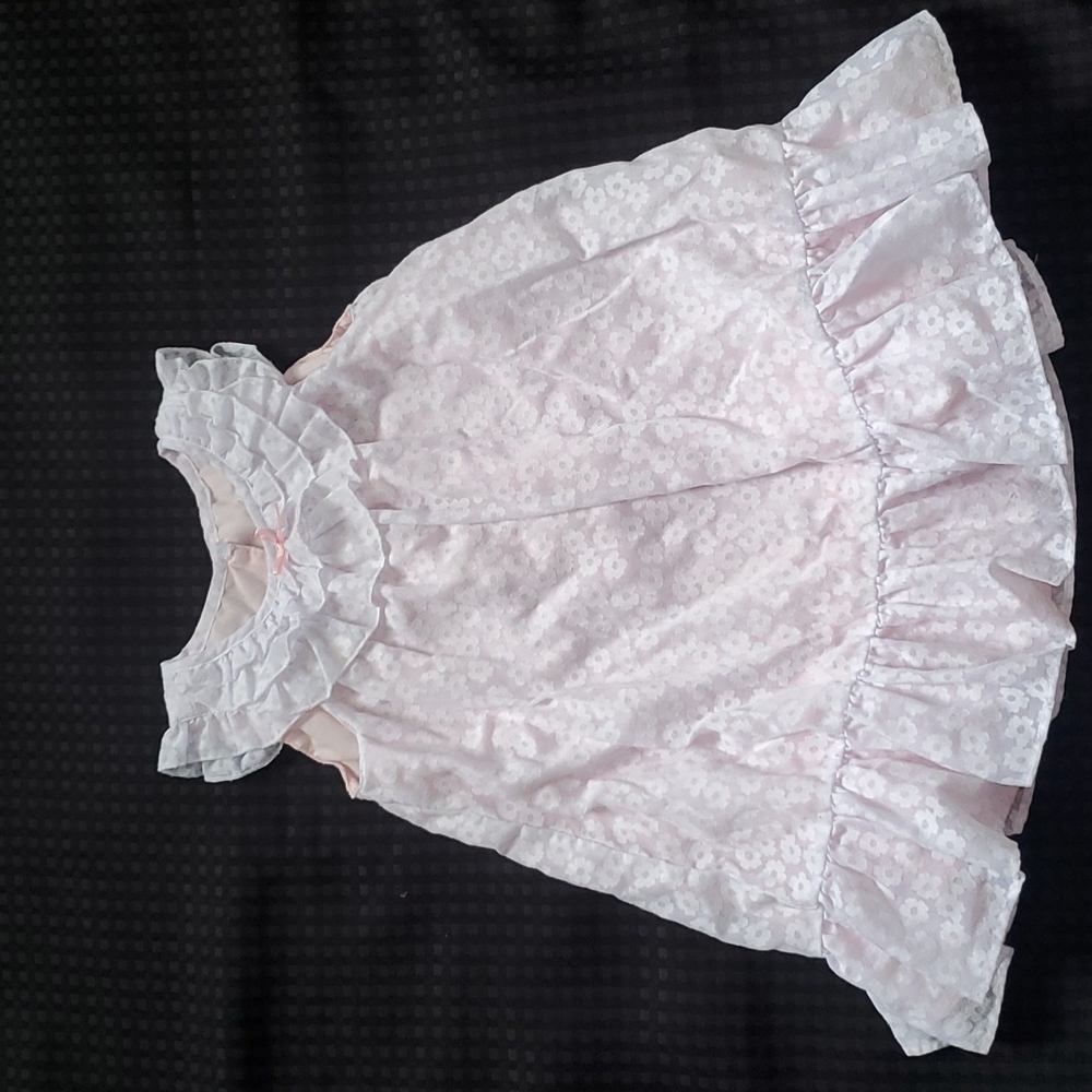 Jilliana's Closet, white floral, pink lined, size 24 months, dress, sleeveless